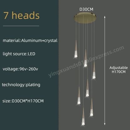 Lustre suspension Vivienne Crystal Staircase pour intérieurs de luxe
