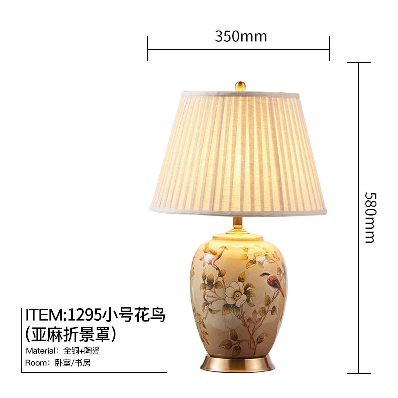 Grande lampe de table LED en céramique pour la décoration du salon et de la chambre