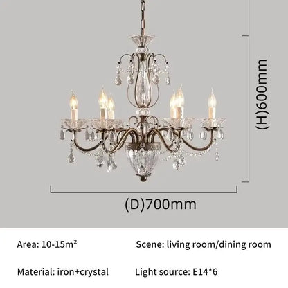 Lustre bougie en cristal de luxe Vivienne pour intérieurs élégants