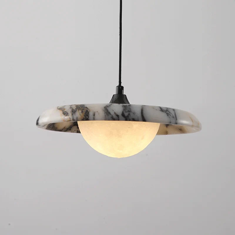 Pendentif Amélie en marbre céleste et verre
