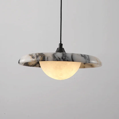Pendentif Amélie en marbre céleste et verre