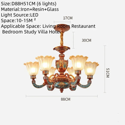 Lustre de salon de luxe européen, restaurant rétro américain, villa, hôtel, restaurant occidental, café, lampe suspendue