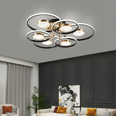 Plafonnier LED moderne à niveaux – Plafonnier encastré minimaliste pour salon et salle à manger