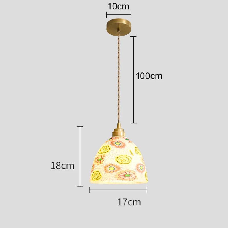 Isabelle Shell Suspension Verre Art Déco Lampe de Chevet