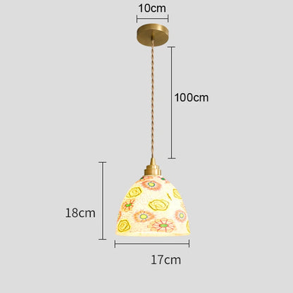 Isabelle Shell Suspension Verre Art Déco Lampe de Chevet