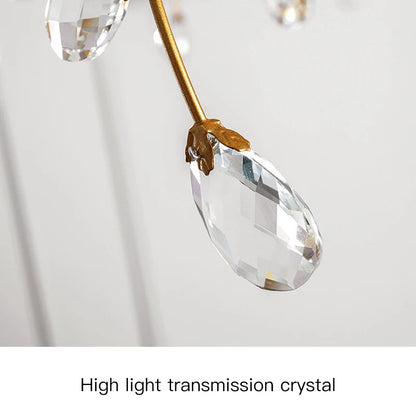 Plafonnier Eléonore en forme d'arbre, branches en cristal doré