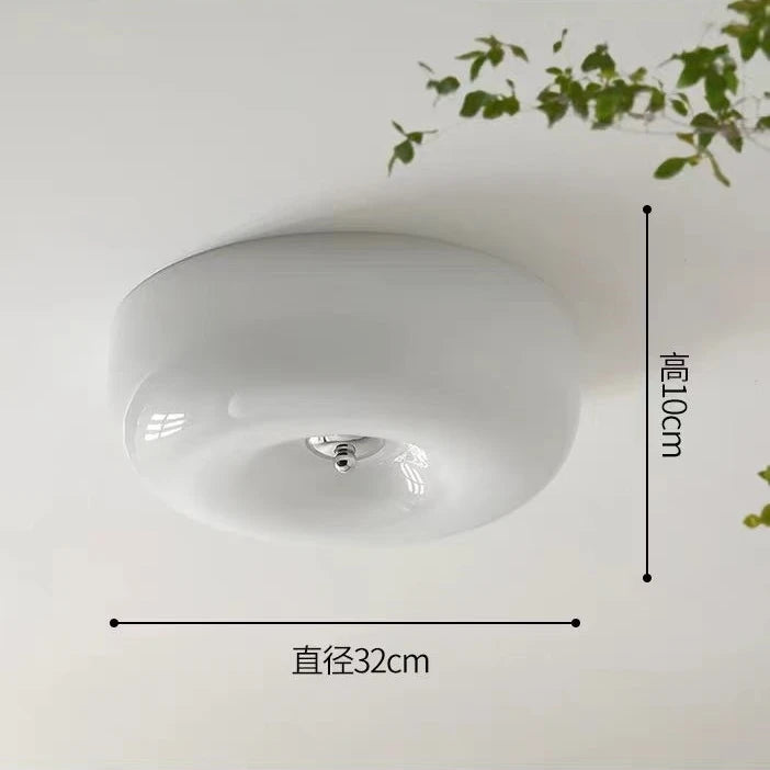 Plafonnier encastré Camille en verre beige pour couloir et chambre