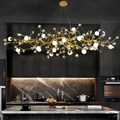 Lustre en cristal de branche Élise Plafonnier de villa de luxe