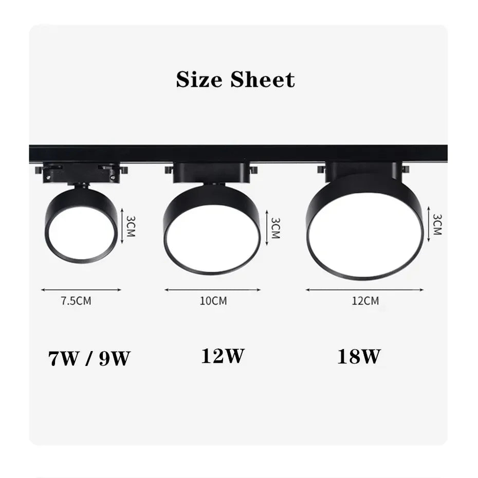 Lucie LED Track Light Adjustable Spotlight Rail Fixture