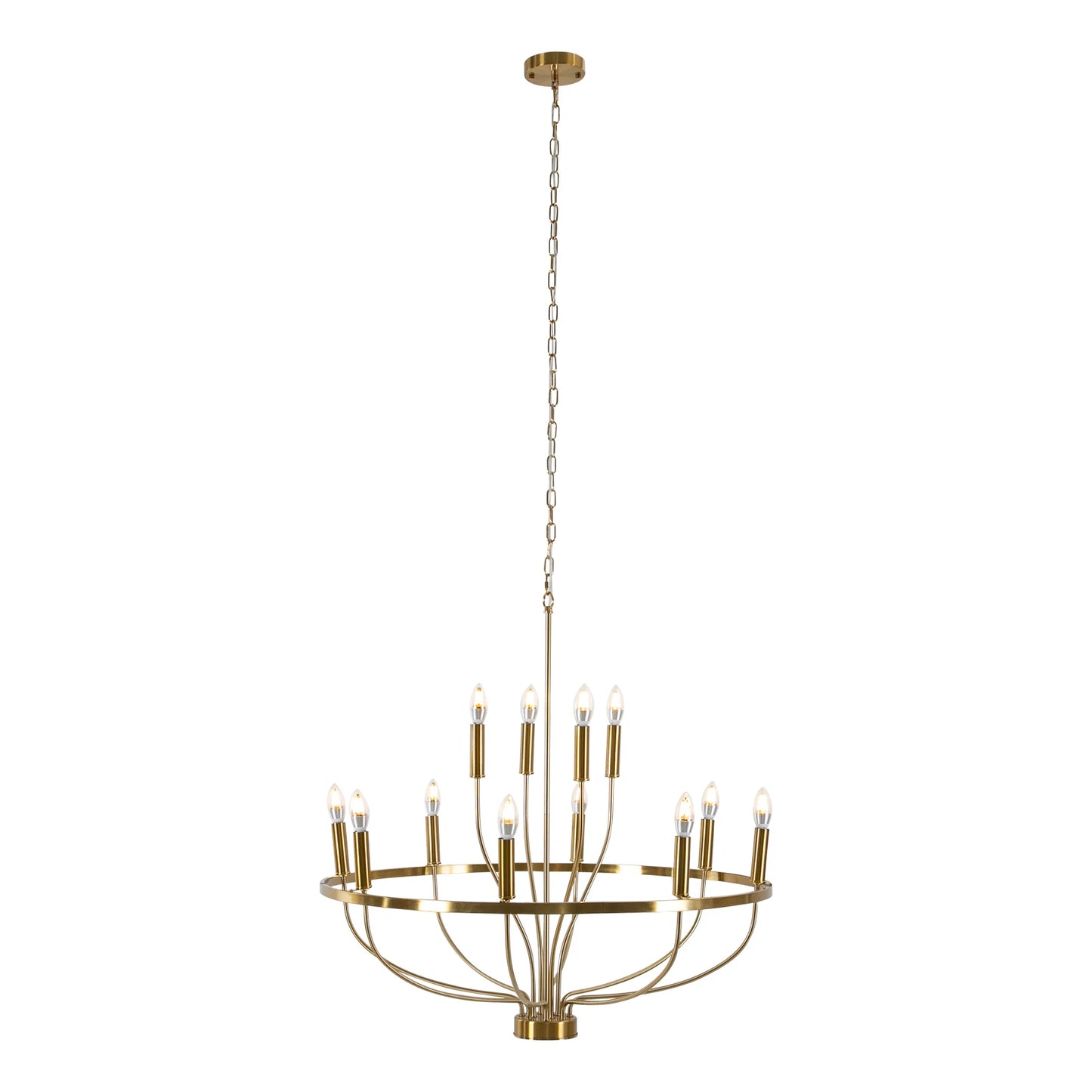 Lustre rond rustique de 60 W style bougie pour salle à manger et café