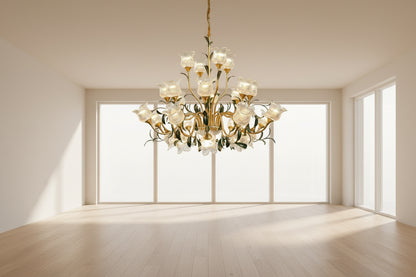 Élise Suspension Plafonnier Vintage Français Crème Cristal