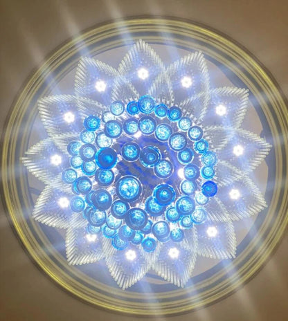 Lustre Camille Spiral Cristal Lumière d'escalier Villa de luxe