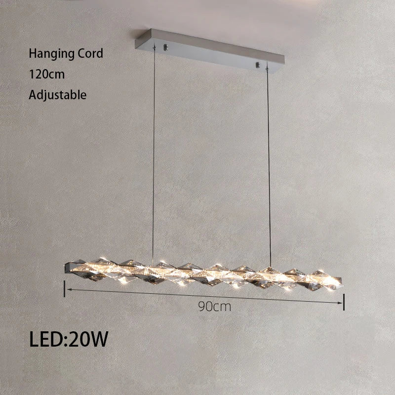 Élodie 2025 Plafonnier Moderne Anneau Cristal LED Dimmable Lustre Décoration Luminaire Argent