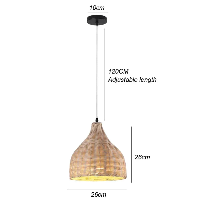 Aurélien Bamboo Rattan Pendant Light Handwoven Ceiling
