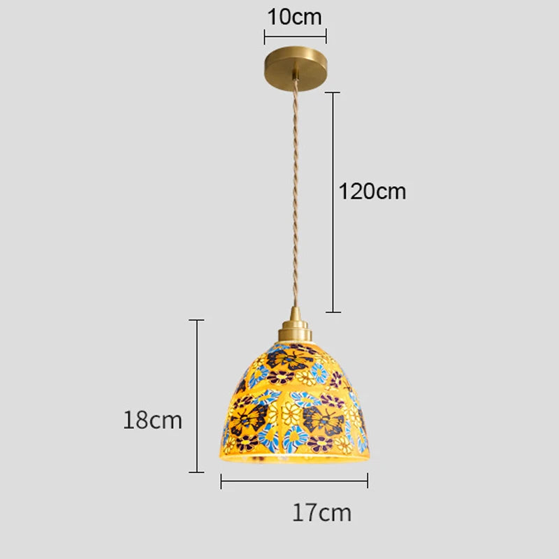 Isabelle Shell Suspension Verre Art Déco Lampe de Chevet