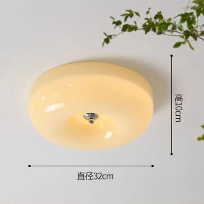 Plafonnier encastré Camille en verre beige pour couloir et chambre