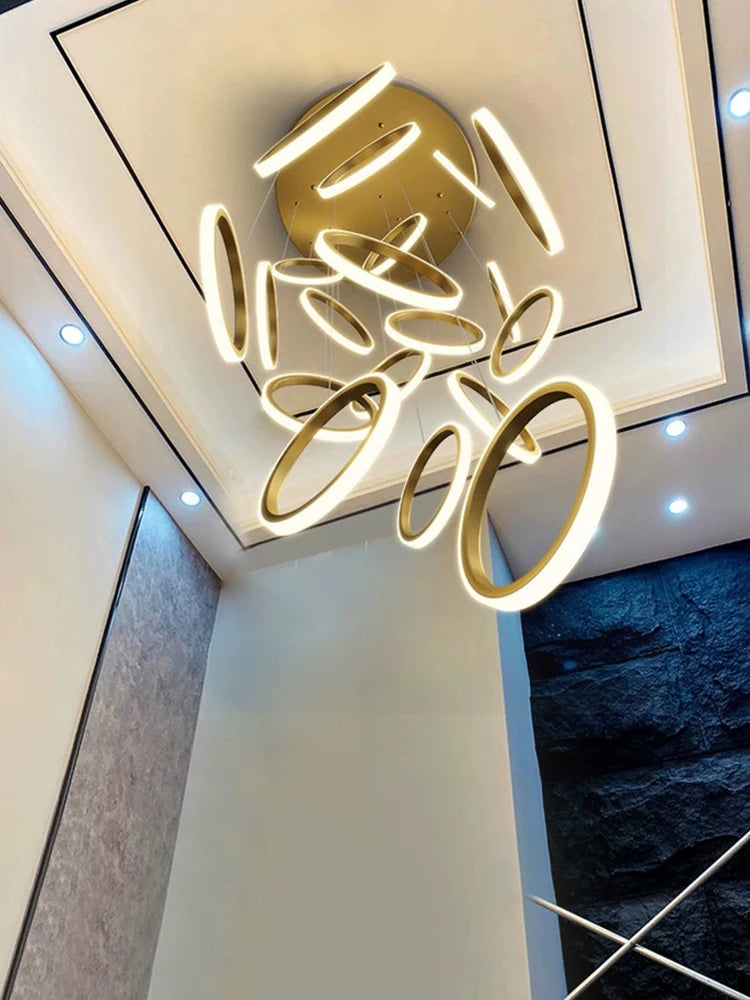 Geneviève Duplex Loft Staircase Pendant Chandelier