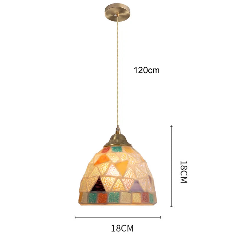Isabelle Shell Suspension Verre Art Déco Lampe de Chevet