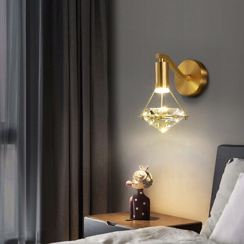 Applique murale Aurélien Diamond Crystal avec lueur moderne élégante
