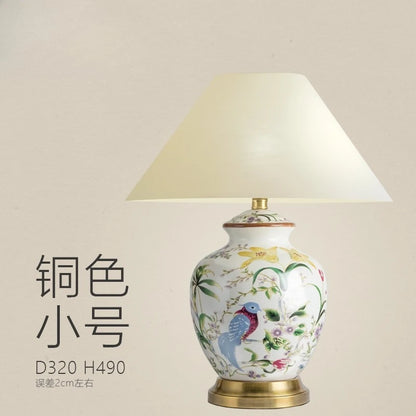 Lampadaire LED en céramique « Fleur et oiseau » pour chambre et salon