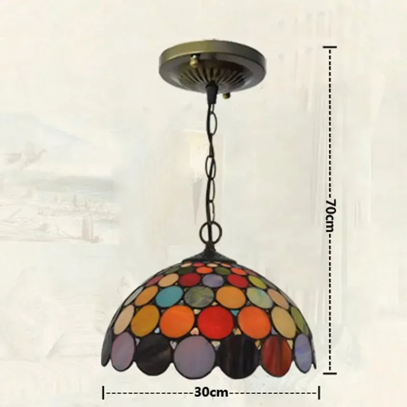 Colette Tiffany Suspension en Verre Coloré Méditerranéen