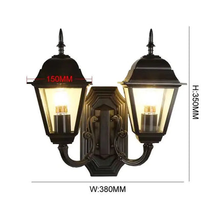 Applique murale extérieure double tête Camille Lampe de couloir moderne