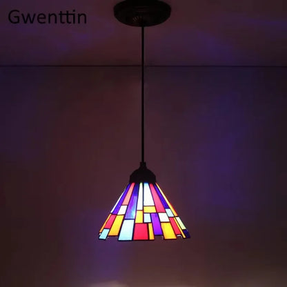 Colette Tiffany Suspension en Verre Coloré Méditerranéen