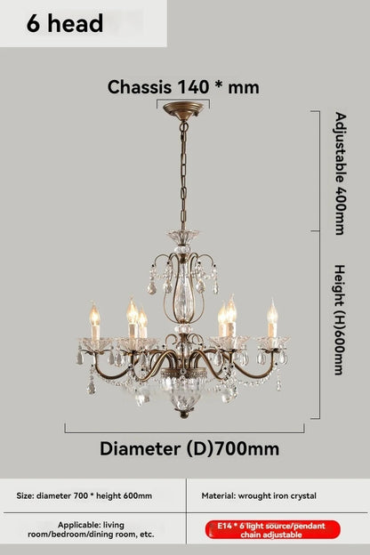 Lustre bougie en cristal de luxe Vivienne pour intérieurs élégants
