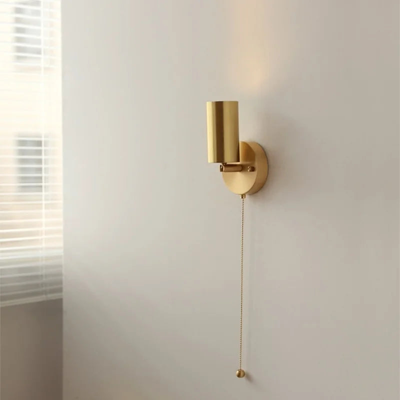 Lampe murale LED Camille Or Cuivre Noyer Style Japonais