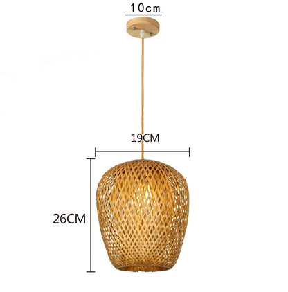 Élise Bamboo Hand-Knitted Pendant Lamp E27 Japanese Style Light