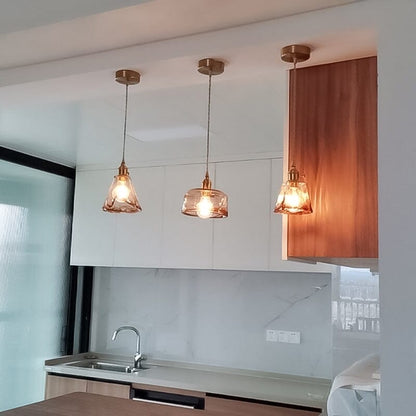 Elena Modern Geometric Glass Pendant