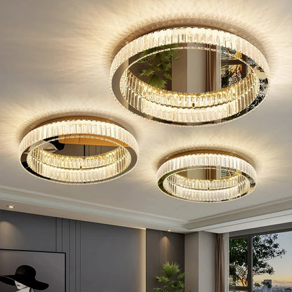 Juliette Modern Gold Crystal Round Ceiling Chandelier LED