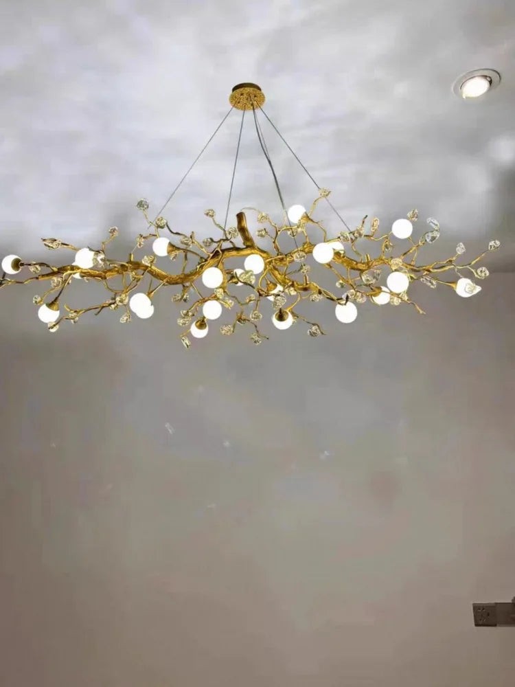 Lustre en cristal de branche Élise Plafonnier de villa de luxe