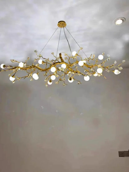 Lustre en cristal de branche Élise Plafonnier de villa de luxe