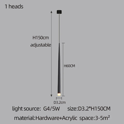 Camille Modern Cone LED Staircase Pendant Chandelier