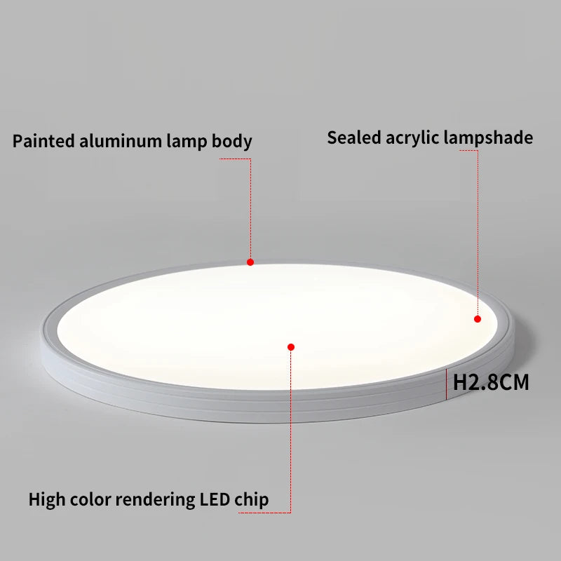 Plafonnier LED Juliette ultra-plat, dimmable avec télécommande, style moderne