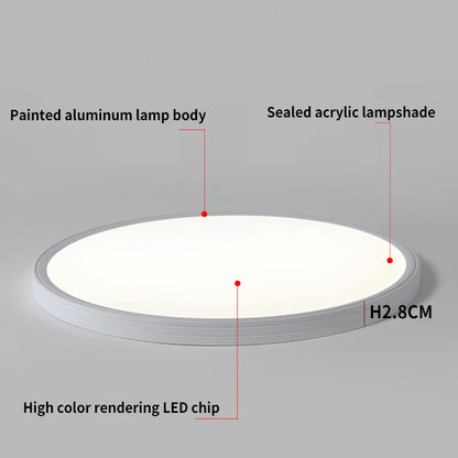 Plafonnier LED Juliette ultra-plat, dimmable avec télécommande, style moderne