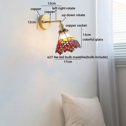Amélie Nordic Glass Flower LED Wall Lamp Pink Copper