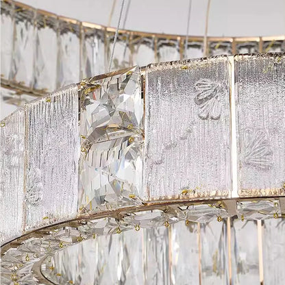 Lustre Suspendu LED Escalier de Cristal Élodie