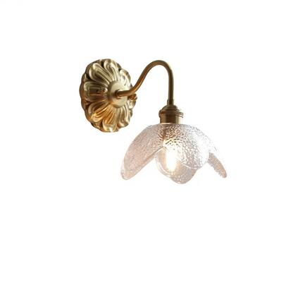 Isabelle Glass Flower Brass Wall Light