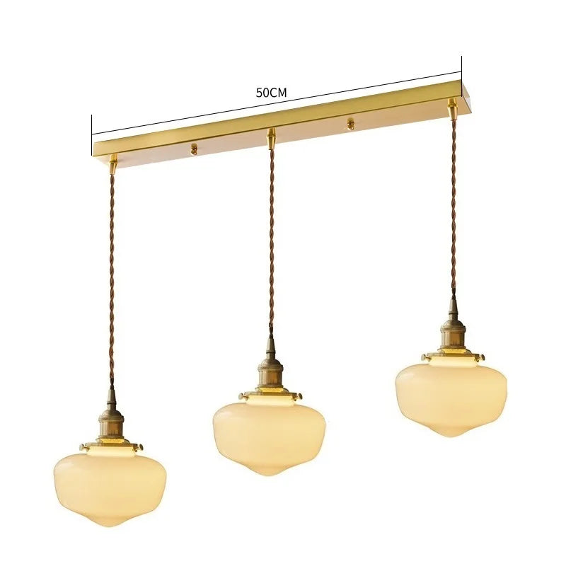 Élodie Glass Pendant Light with Copper Finish