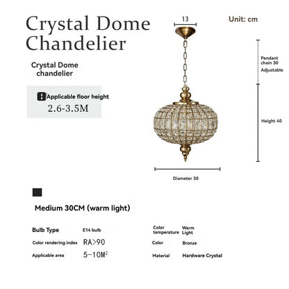 Lustre pendentif Aurélie Vintage en cristal, 6 lumières, luxe