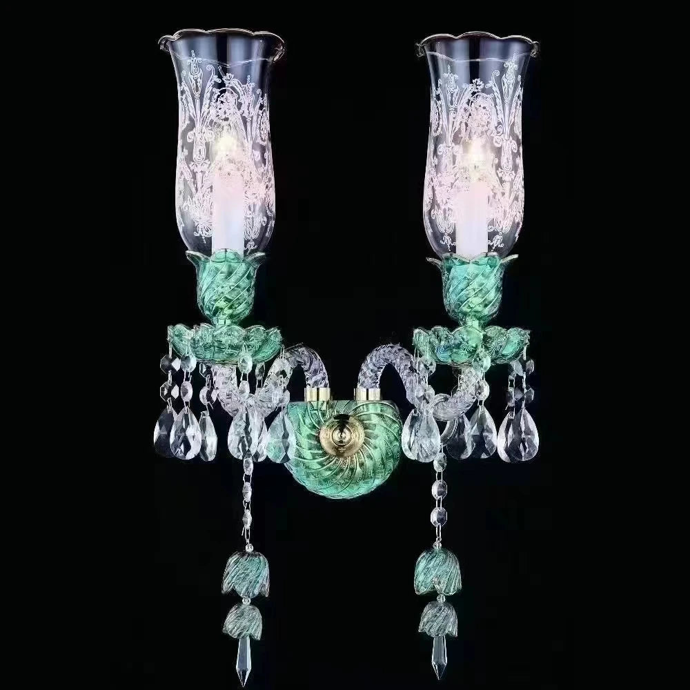 Long lustre en verre transparent pour salon et bureau