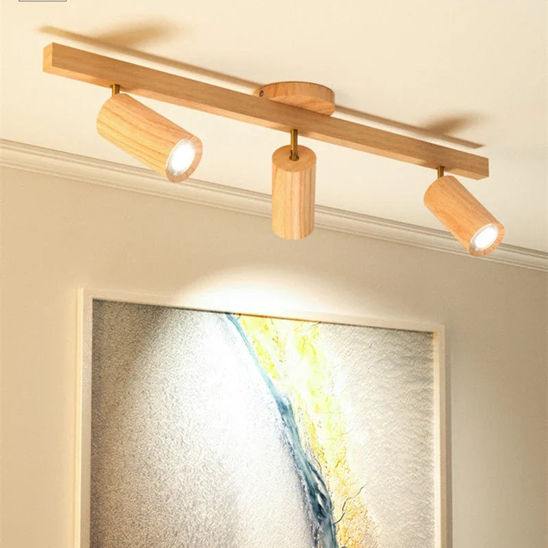 Plafonnier Projecteur LED E27 Camille en Bois
