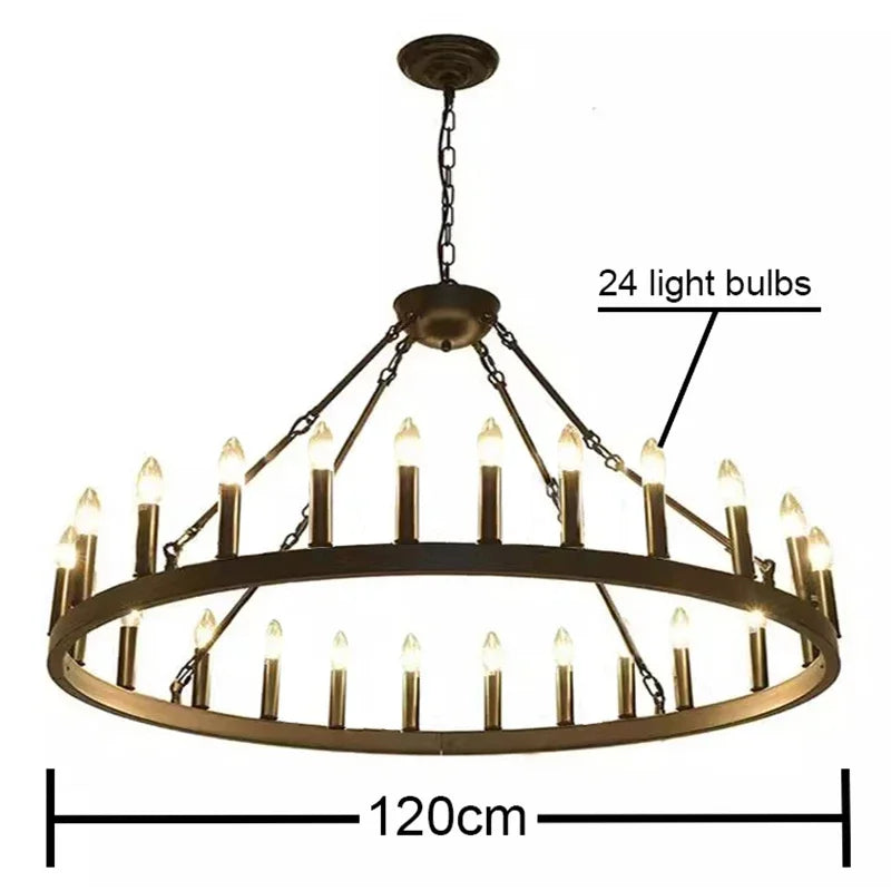 Suspension circulaire en fer forgé Anouk pour salle à manger et salon