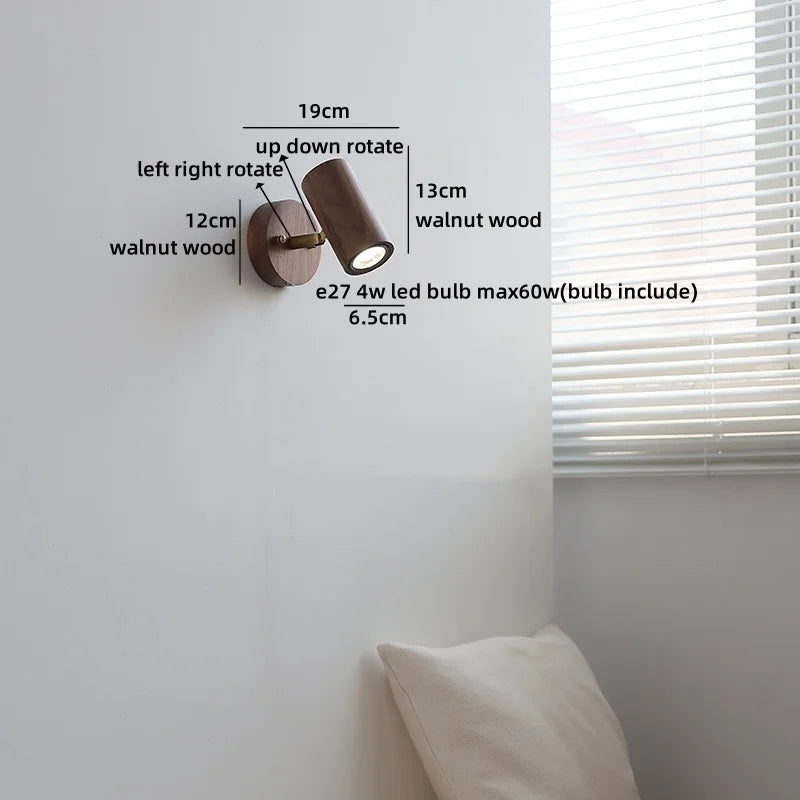 Lampe murale LED Camille Or Cuivre Noyer Style Japonais