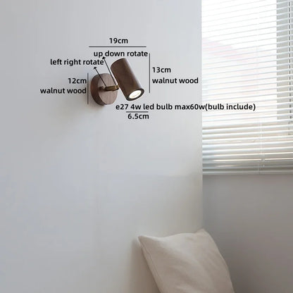 Lampe murale LED Camille Or Cuivre Noyer Style Japonais