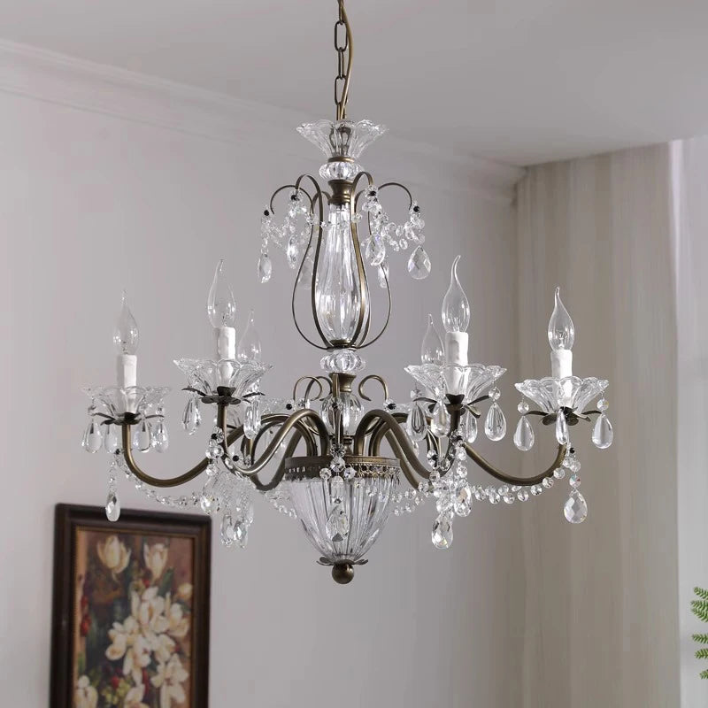 Lustre bougie en cristal de luxe Vivienne pour intérieurs élégants