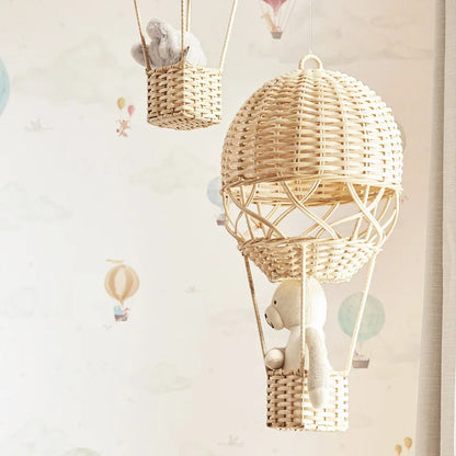 Décoration Suspendue Montgolfière en Rotin ÉLISE pour Enfants