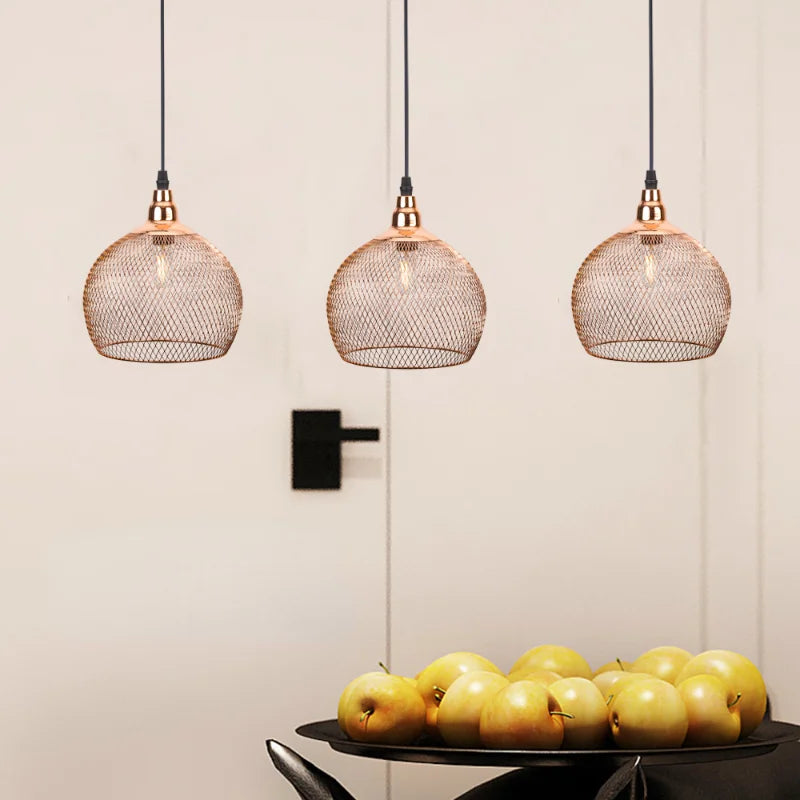 Amélie Nordic Bird Cage Ceiling Light Rose Gold Pendant